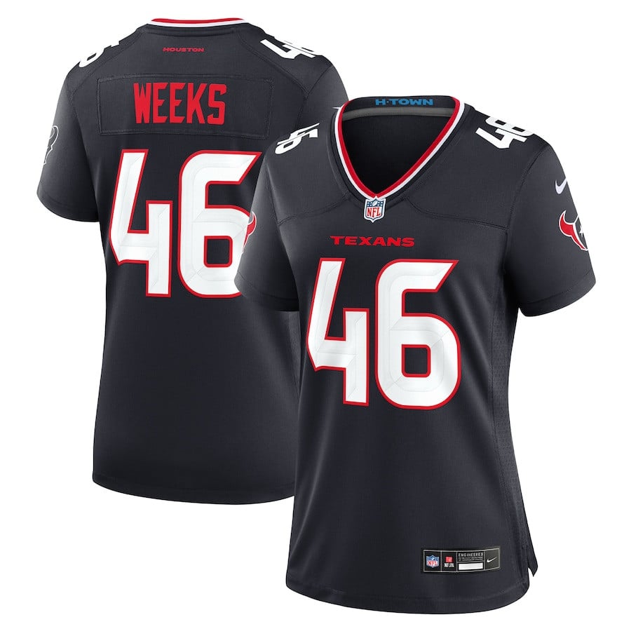 Jon Weeks #46 Houston Texans Game Jersey - Women's | Navy