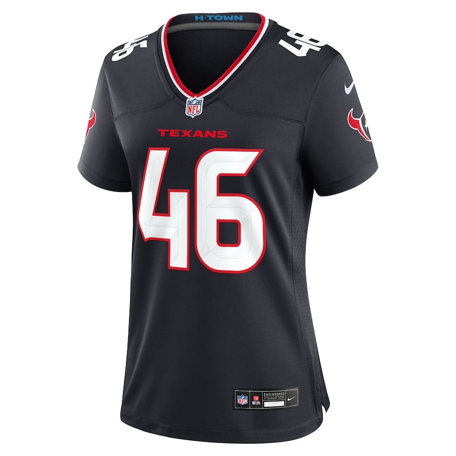 Alternative view of Jon Weeks #46 Houston Texans Game Jersey - Women's | Navy