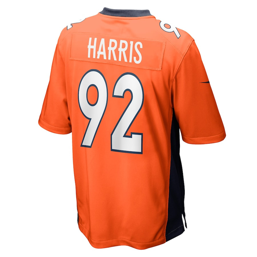 Jonathan Harris #92 Denver Broncos Game Jersey - Men's | Orange - Image 3