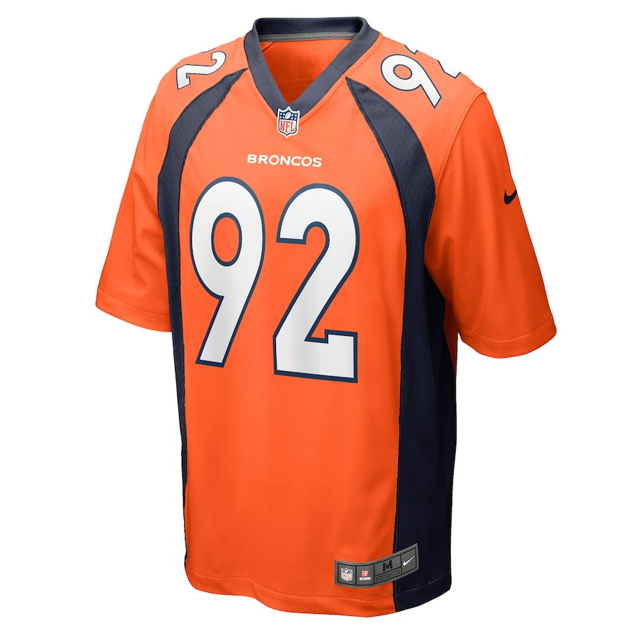 Jonathan Harris #92 Denver Broncos Game Jersey - Men's | Orange - Image 2