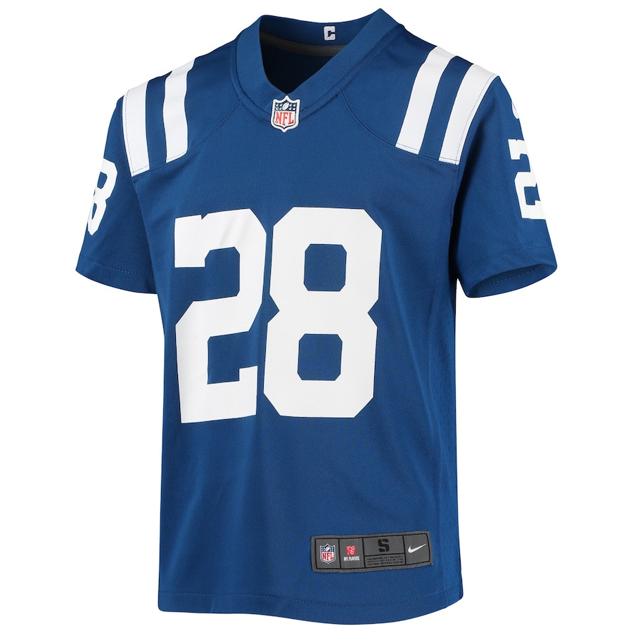 Alternative view of Jonathan Taylor #28 Indianapolis Colts Game Jersey - Youth | Royal