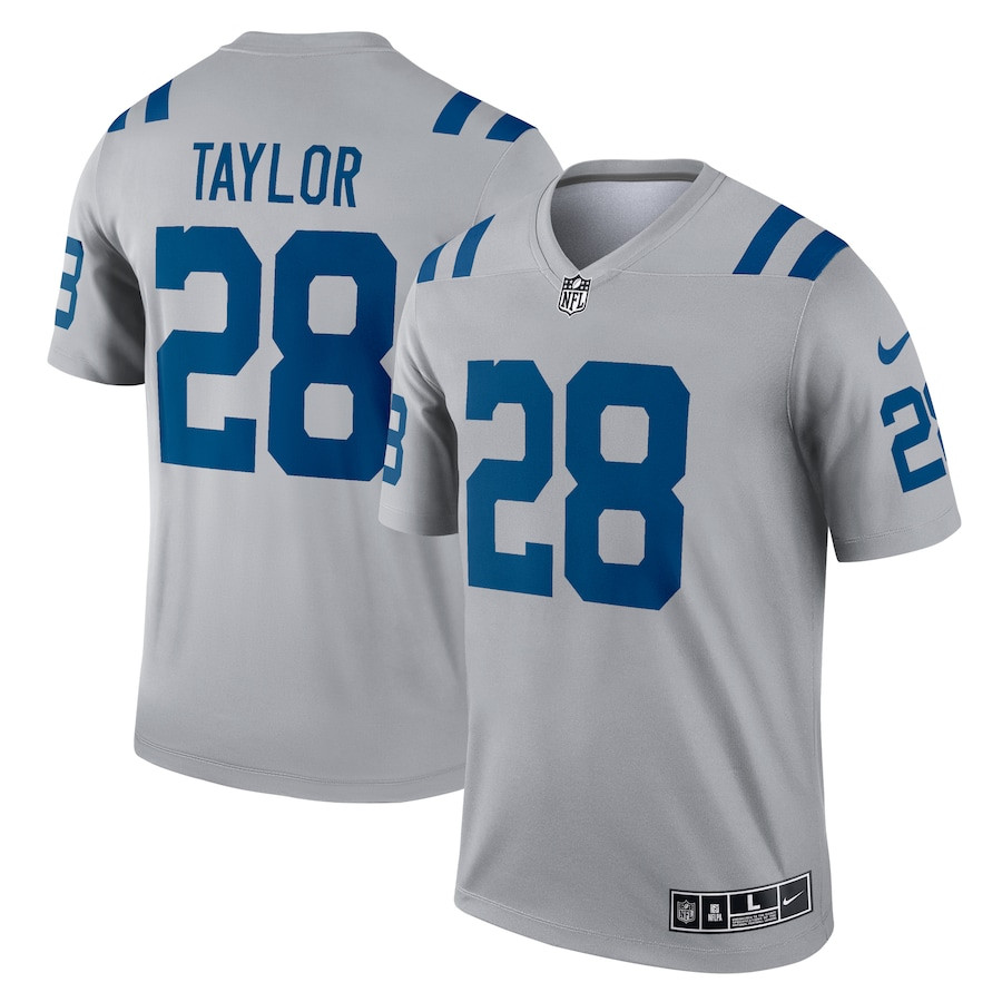 Jonathan Taylor #28 Indianapolis Colts Inverted Legend Jersey - Men's | Gray