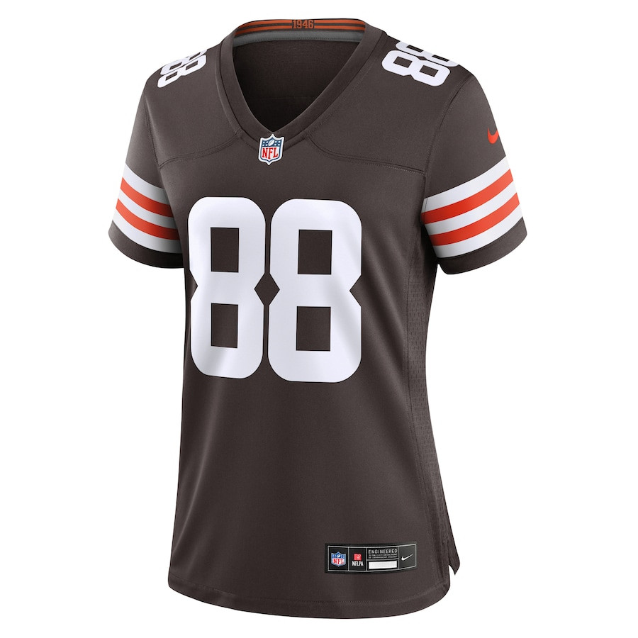 Alternative view of Jordan Akins #88 Cleveland Browns Game Jersey - Women's | Brown