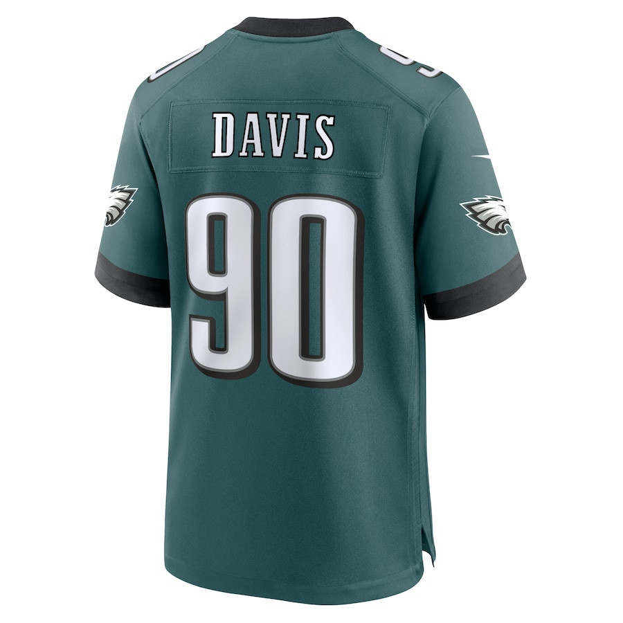 Jordan Davis #90 Philadelphia Eagles Game Jersey - Men's | Midnight Green - Image 3