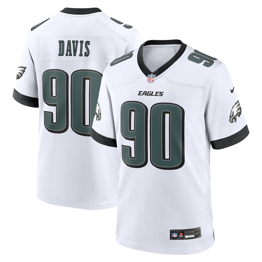 Jordan Davis #90 Philadelphia Eagles Game Jersey - Men's | White