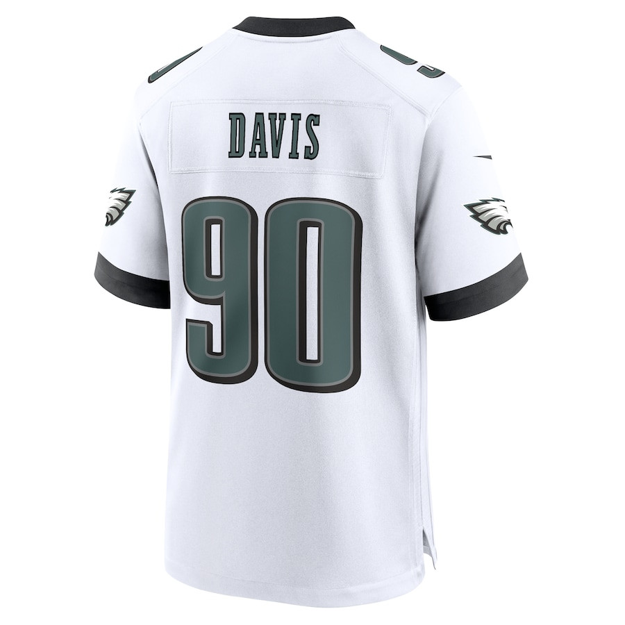 Jordan Davis #90 Philadelphia Eagles Game Jersey - Men's | White - Image 3