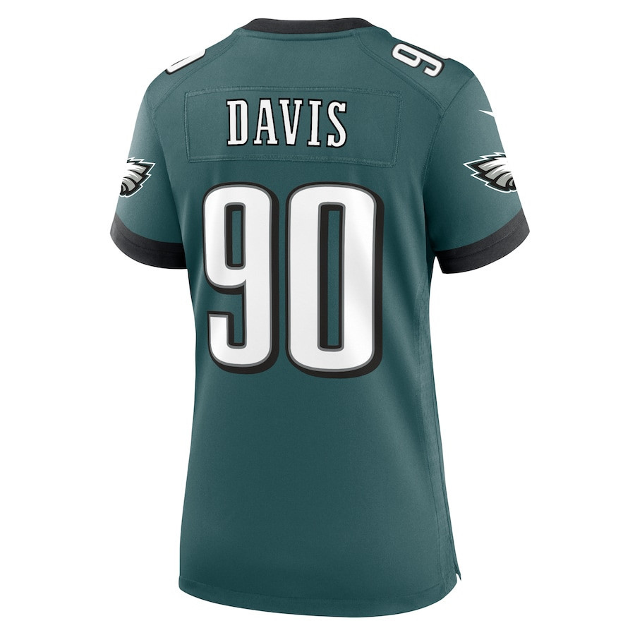 Jordan Davis #90 Philadelphia Eagles Super Bowl LIX Game Jersey - Women's | Midnight Green - Image 3
