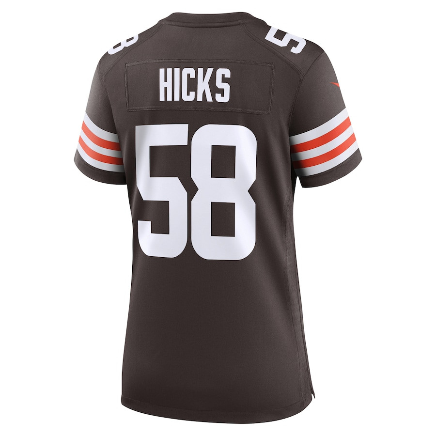 Jordan Hicks #58 Cleveland Browns Game Jersey - Women's | Brown - Image 3