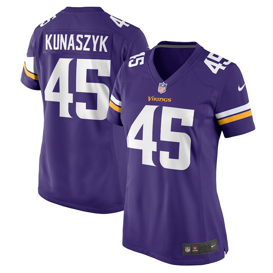 Jordan Kunaszyk #45 Minnesota Vikings Game Jersey - Women's | Purple
