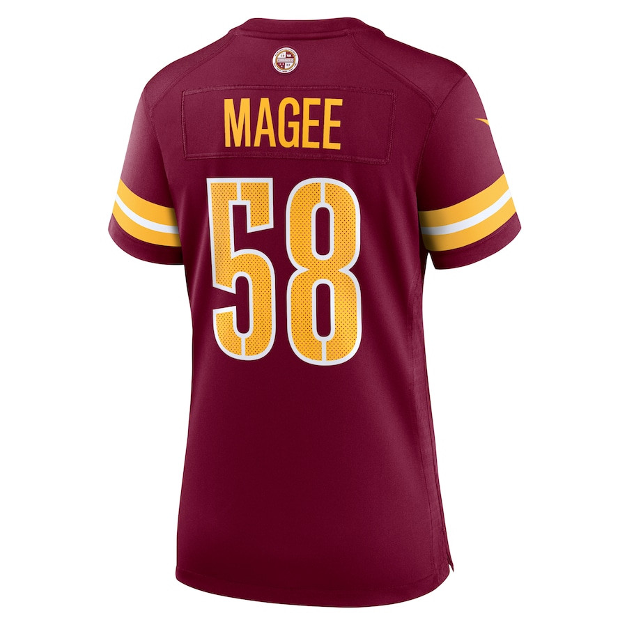 Jordan Magee #58 Washington Commanders Game Jersey - Women's | Burgundy - Image 3