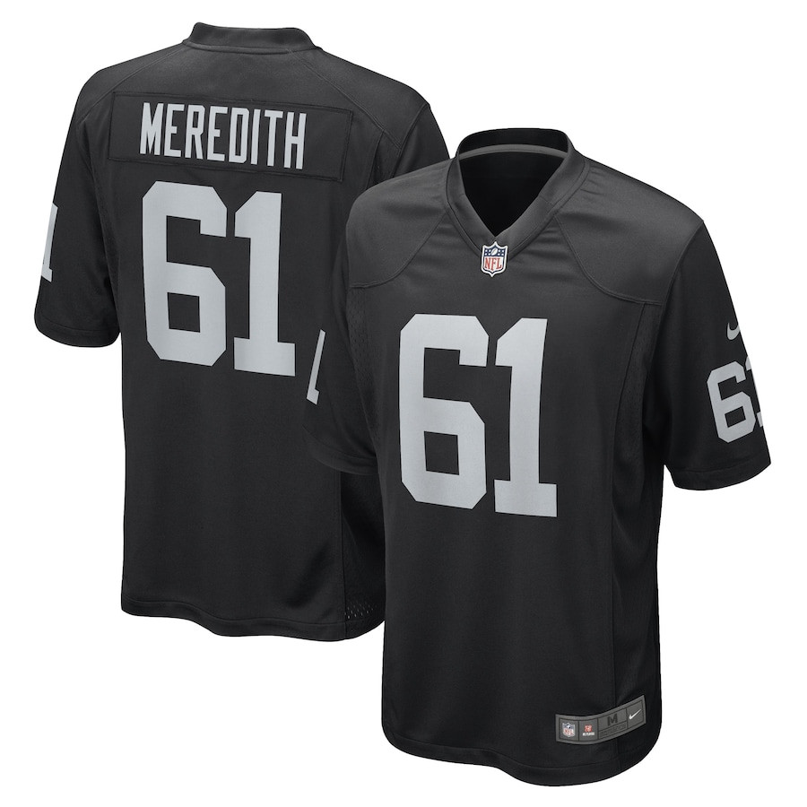 Jordan Meredith #61 Las Vegas Raiders Game Jersey - Men's | Black