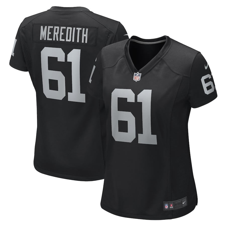 Jordan Meredith #61 Las Vegas Raiders Game Jersey - Women's | Black