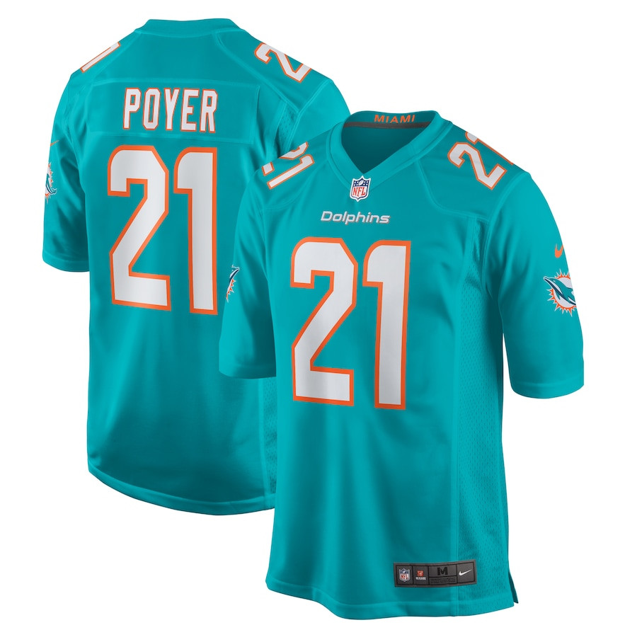 Jordan Poyer #21 Miami Dolphins Game Jersey - Men's | Aqua