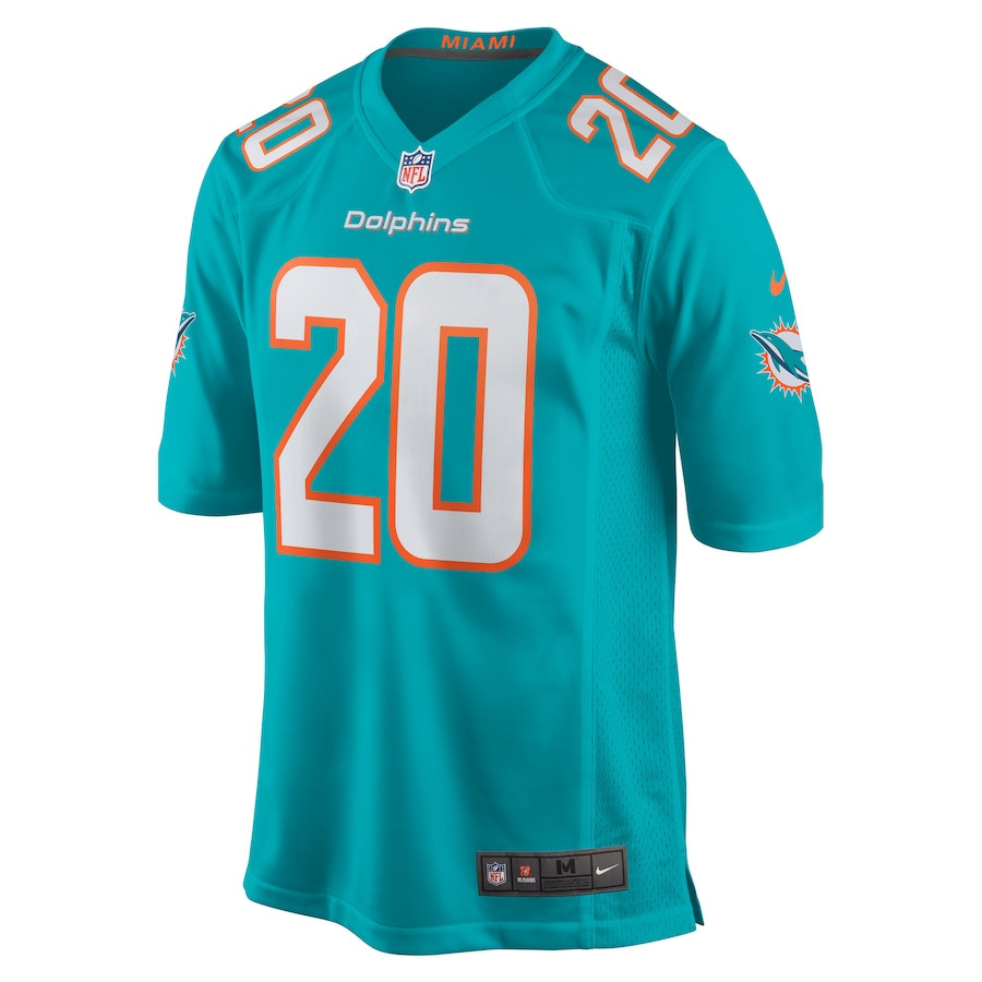 Alternative view of Jordyn Brooks #20 Miami Dolphins Game Jersey - Men's | Aqua