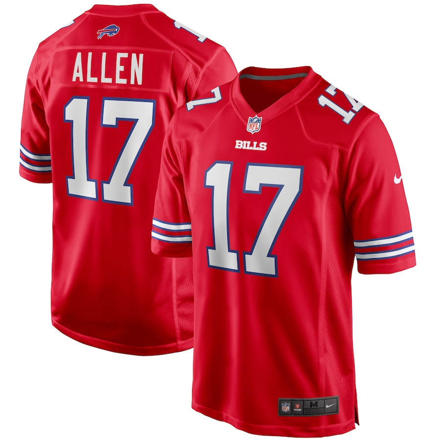 Josh Allen #17 Buffalo Bills Alternate Game Jersey - Men's | Red
