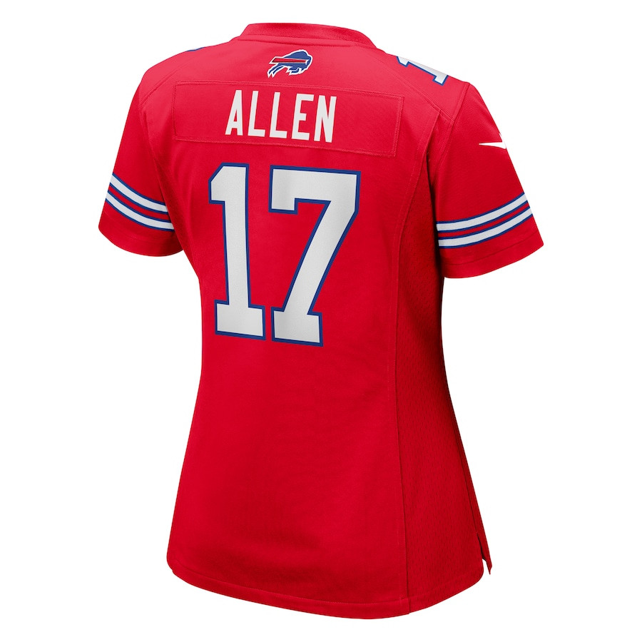 Josh Allen #17 Buffalo Bills Game Jersey - Women's | Red - Image 3