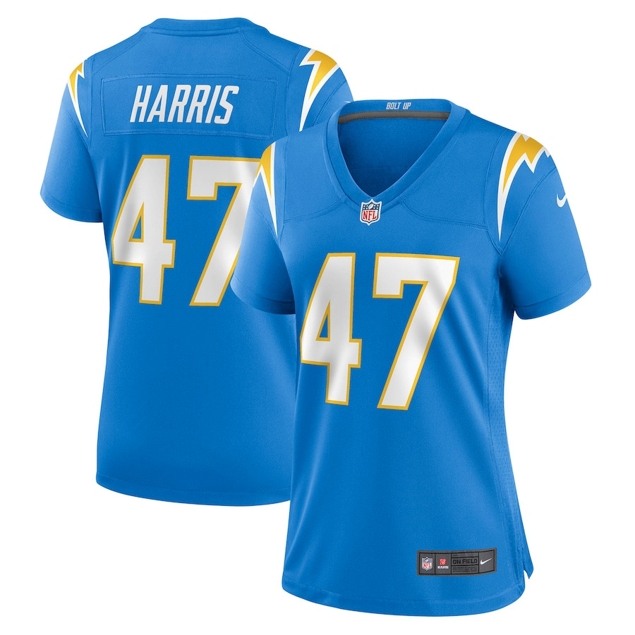 Josh Harris #47 Los Angeles Chargers Game Jersey - Women's | Powder Blue