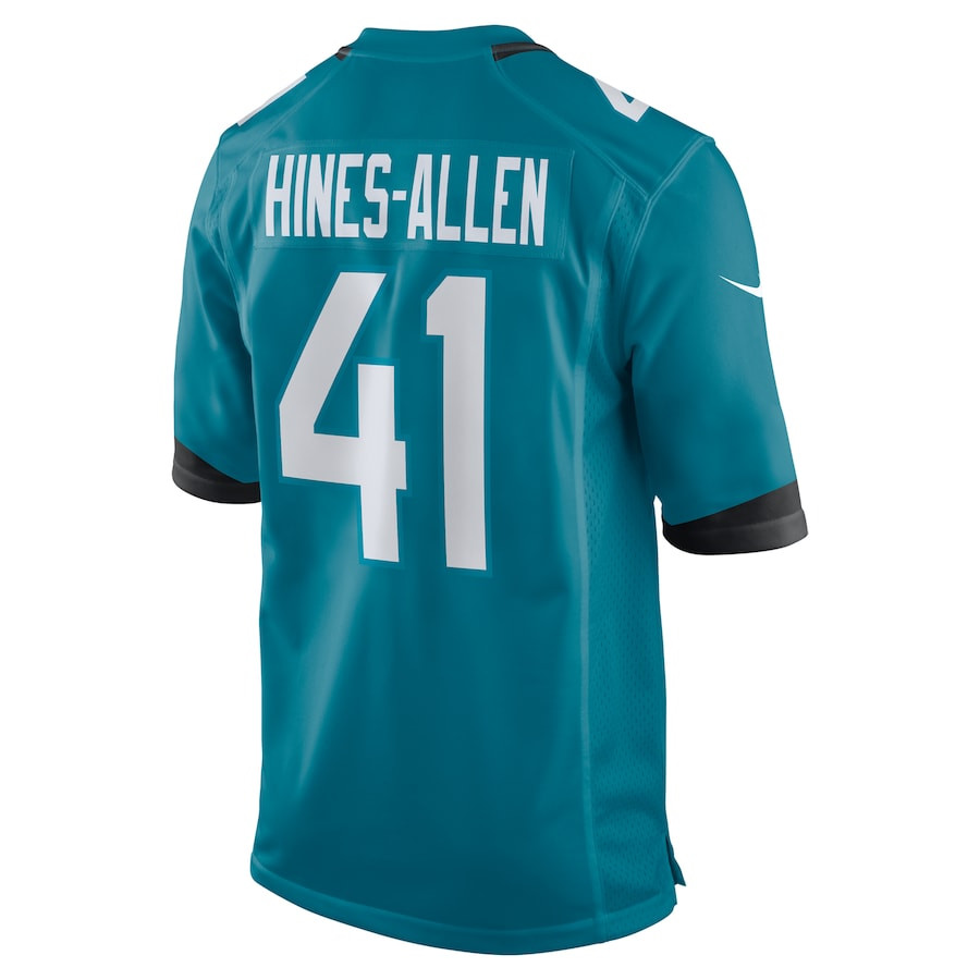 Josh Hines-Allen #41 Jacksonville Jaguars Game Jersey - Men's | Teal - Image 3