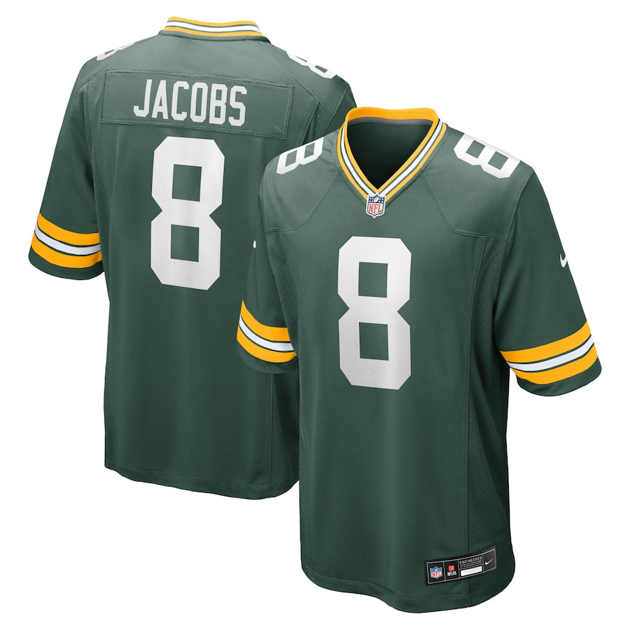 Josh Jacobs #8 Green Bay Packers Game Jersey - Men's | Green