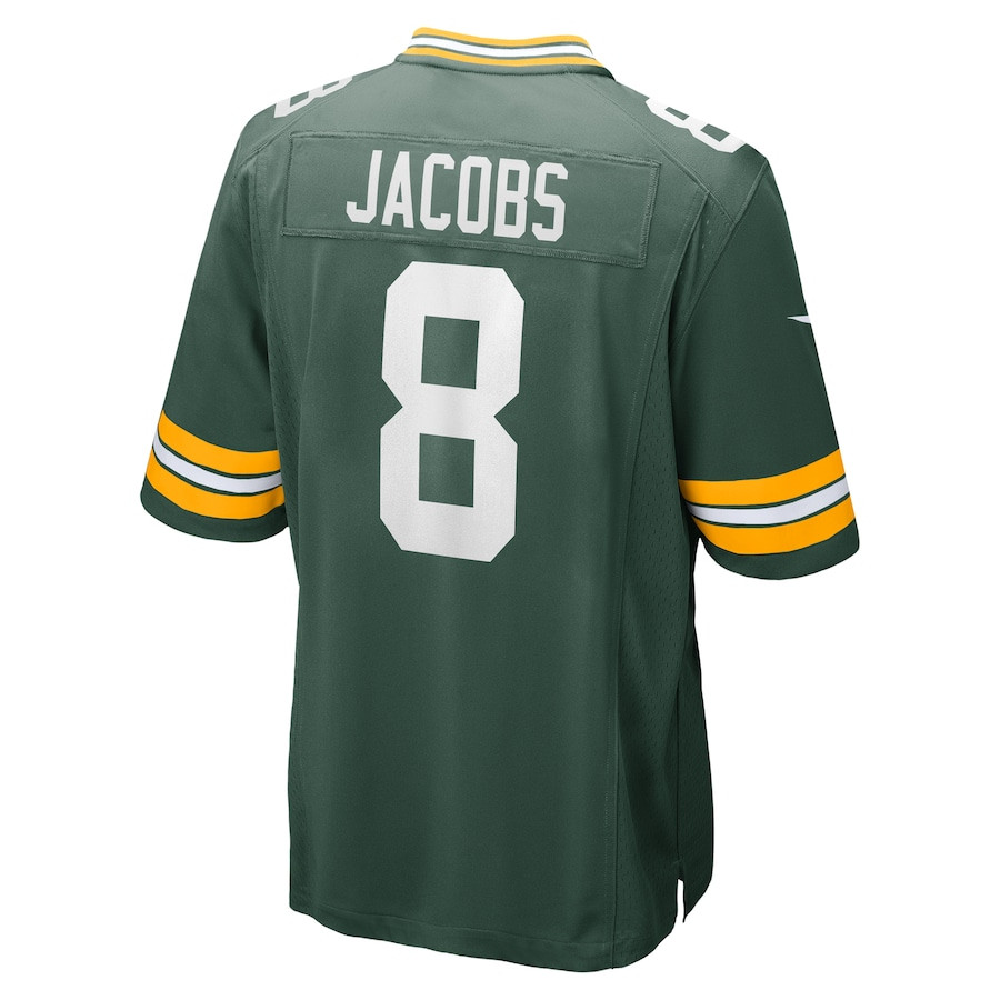 Josh Jacobs #8 Green Bay Packers Game Jersey - Men's | Green - Image 3