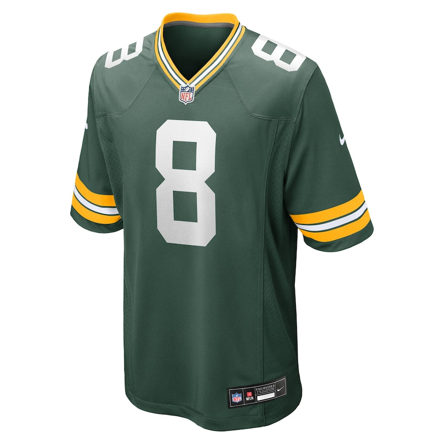 Alternative view of Josh Jacobs #8 Green Bay Packers Game Jersey - Men's | Green