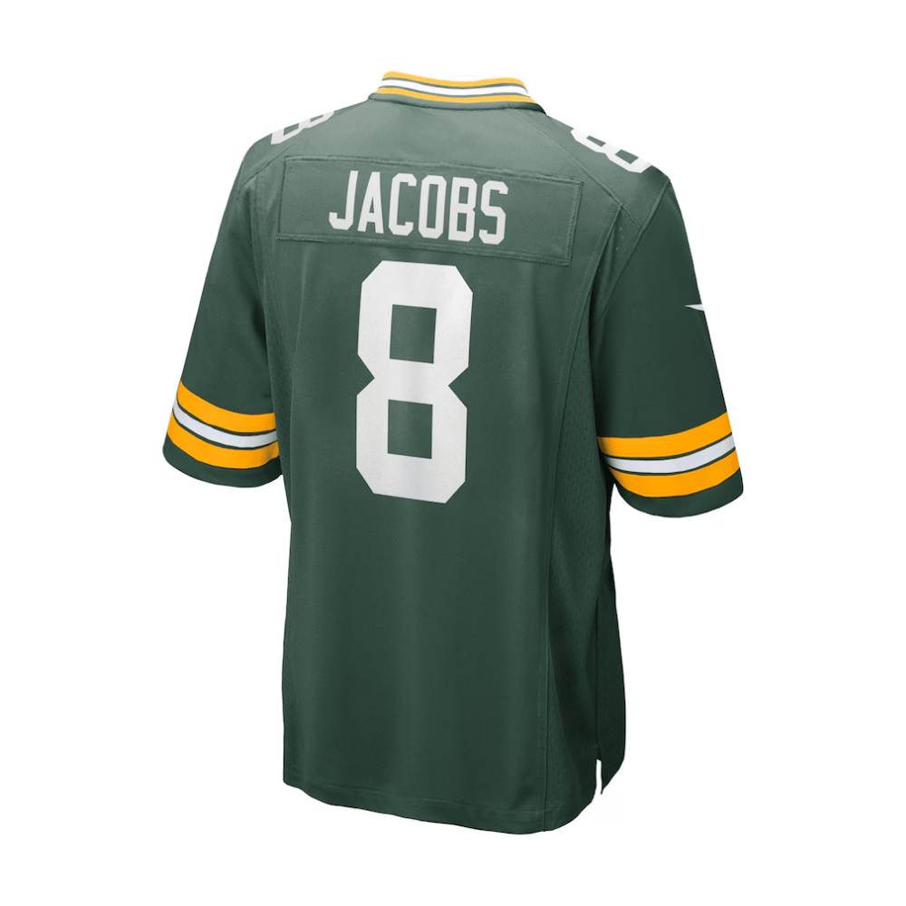 Josh Jacobs #8 Green Bay Packers Game Jersey - Men's | Green - Image 3