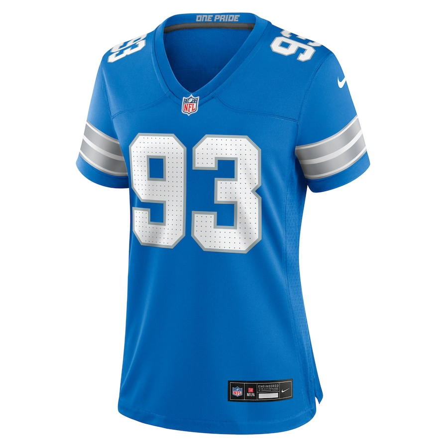 Alternative view of Josh Paschal #93 Detroit Lions Game Jersey - Women's | Blue