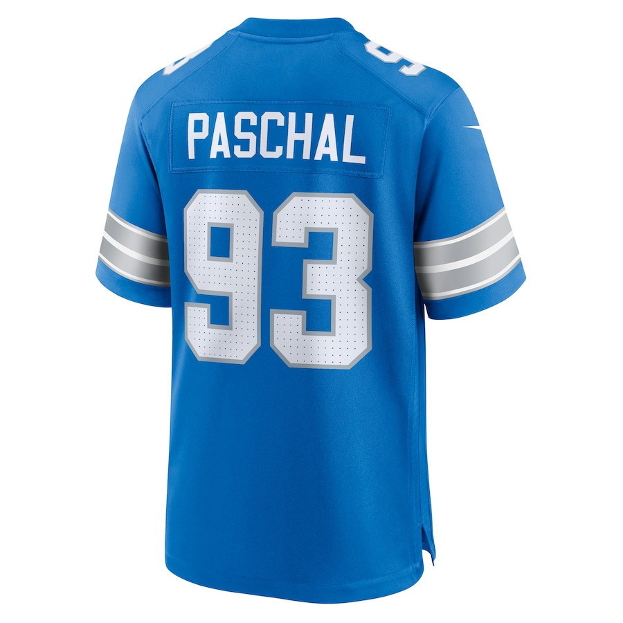 Josh Paschal #93 Detroit Lions Super Bowl LIX Game Jersey - Men's | Blue - Image 3