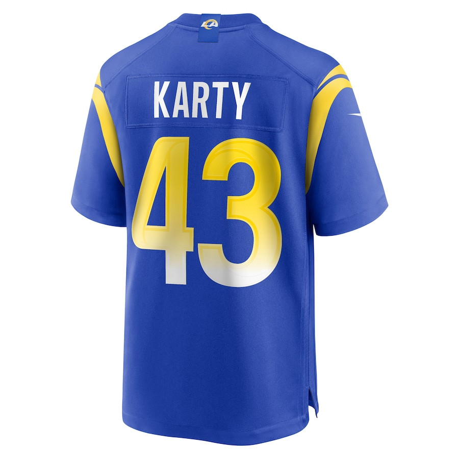 Joshua Karty #43 Los Angeles Rams Game Jersey - Men's | Royal - Image 3