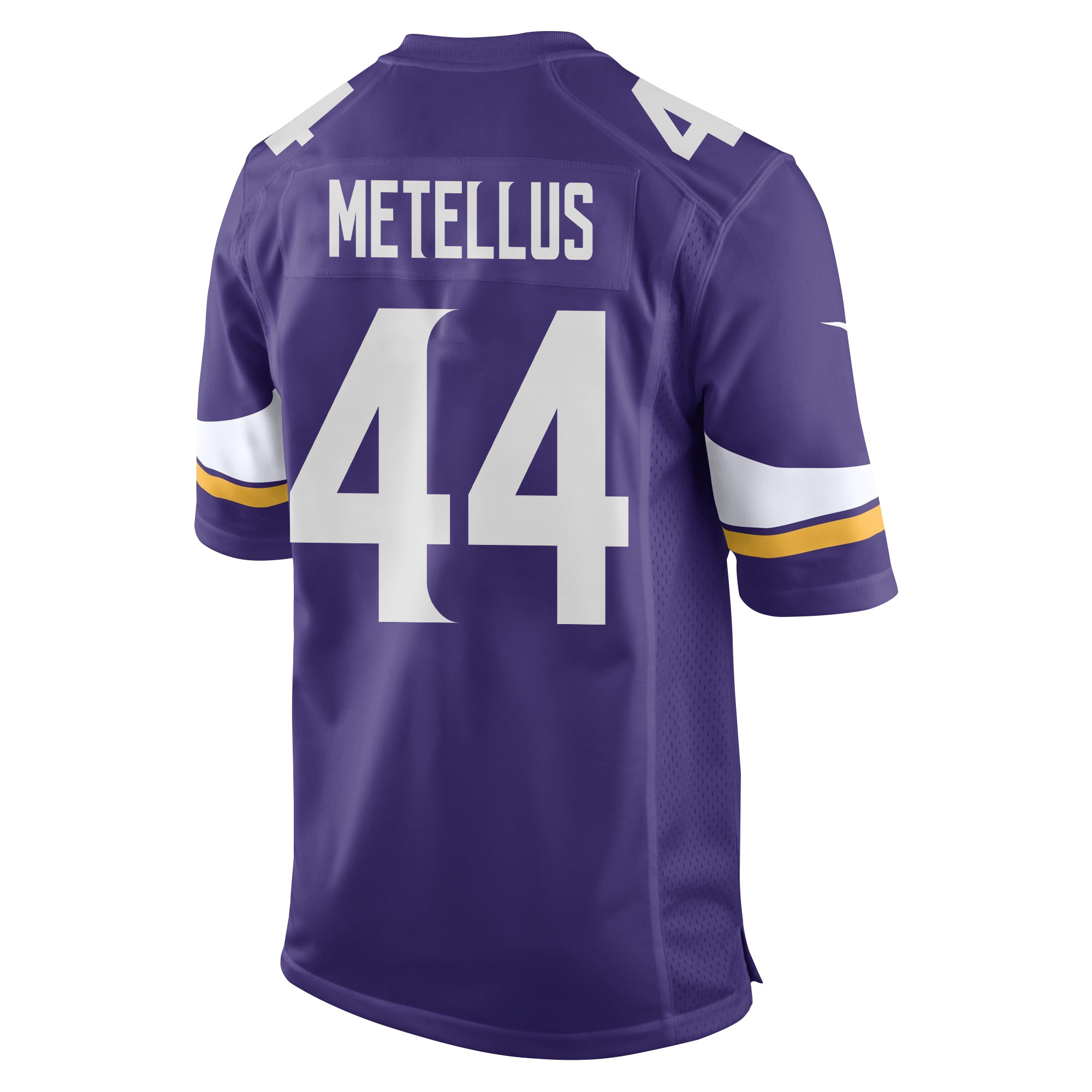 Alternative view of Joshua Metellus #44 Minnesota Vikings Super Bowl LIX Game Jersey - Men's | Purple