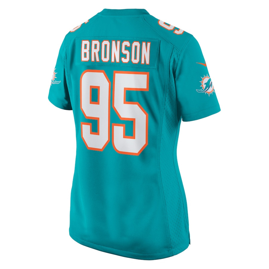 Josiah Bronson #95 Miami Dolphins Game Jersey - Women's | Aqua - Image 3