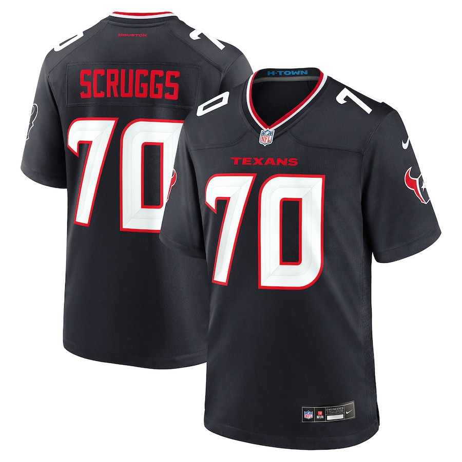 Juice Scruggs #70 Houston Texans Game Jersey - Men's | Navy