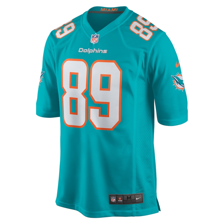Alternative view of Julian Hill #89 Miami Dolphins Game Jersey - Men's | Aqua