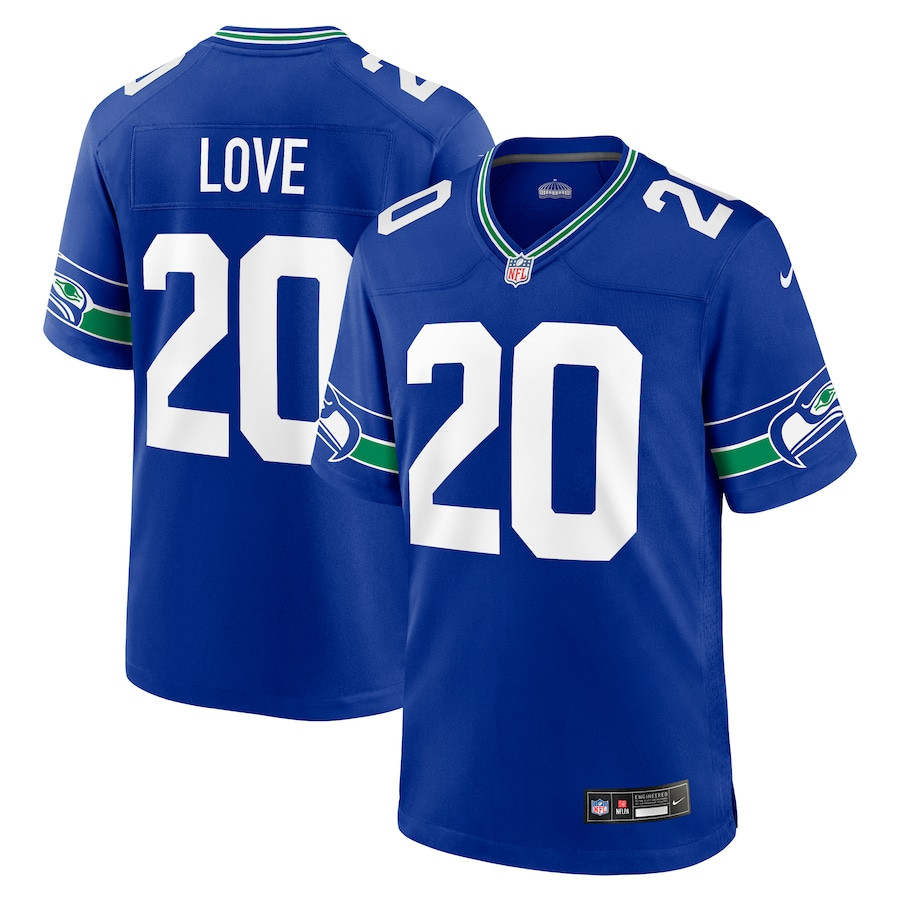 Julian Love #20 Seattle Seahawks Throwback Game Jersey - Men's | Royal