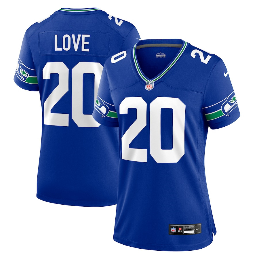 Julian Love #20 Seattle Seahawks Throwback Game Jersey - Women's | Royal