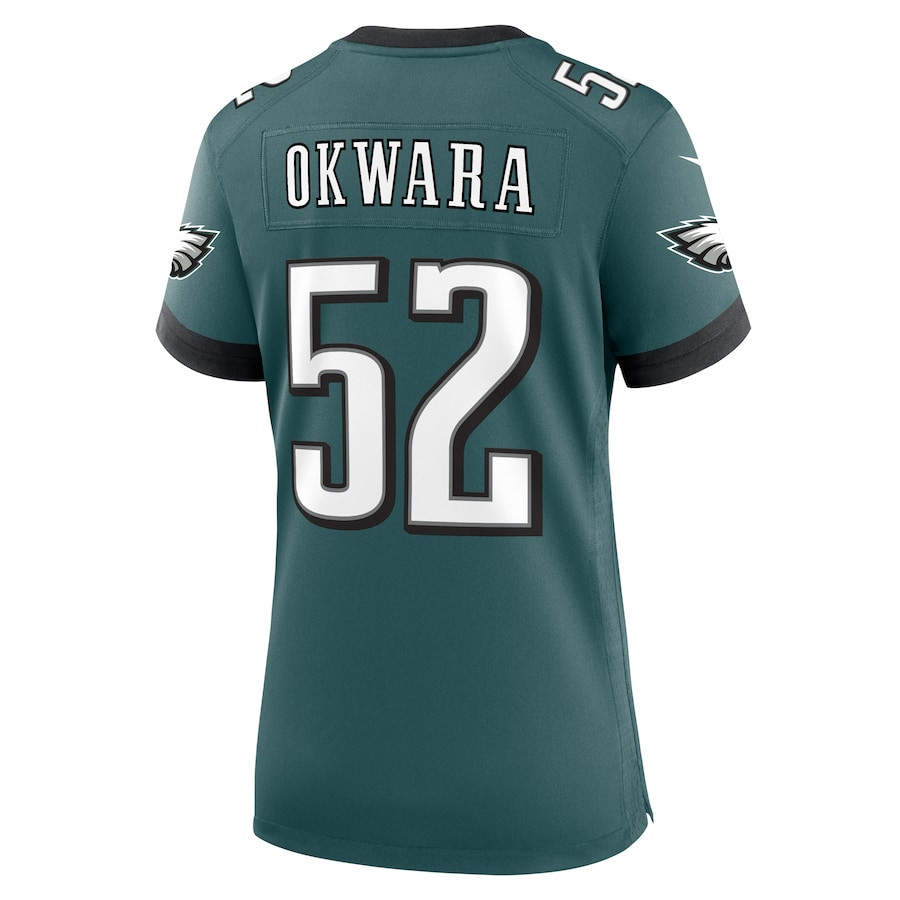 Julian Okwara #52 Philadelphia Eagles Game Jersey - Women's | Midnight Green - Image 3