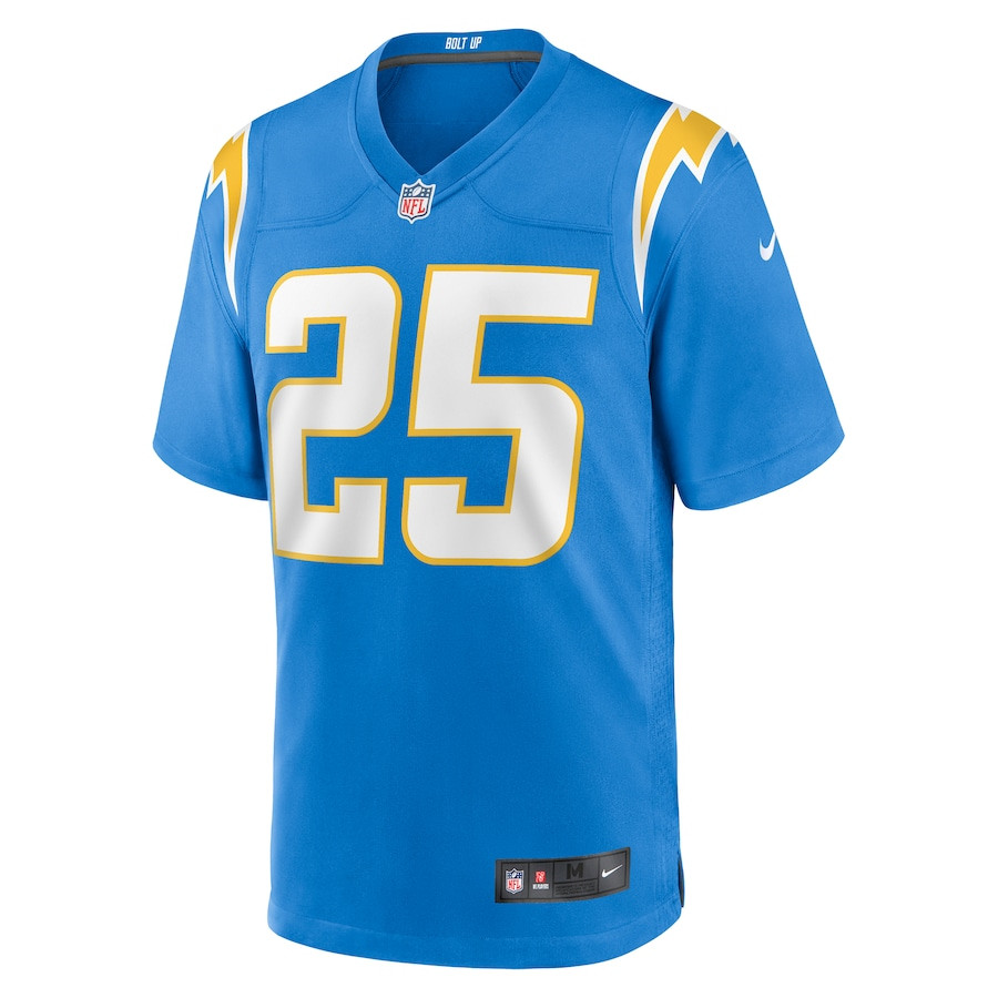 Alternative view of Junior Colson #25 Los Angeles Chargers Game Jersey - Men's | Powder Blue