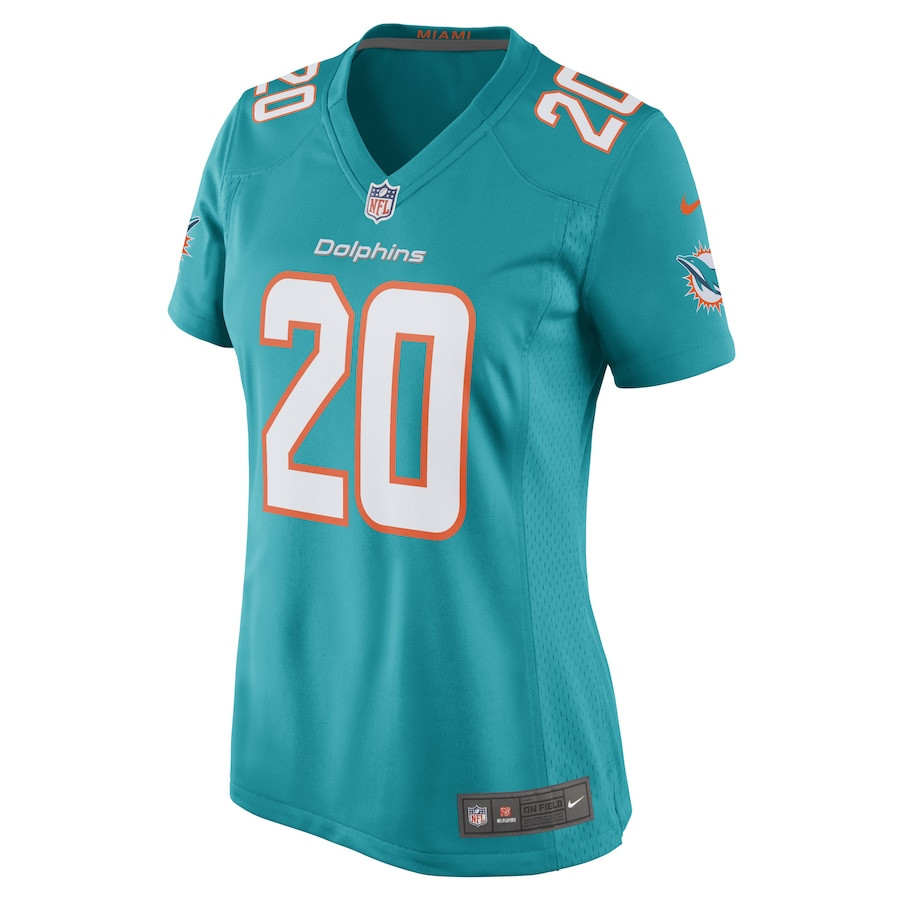 Alternative view of Justin Bethel #20 Miami Dolphins Game Jersey - Women's | Aqua