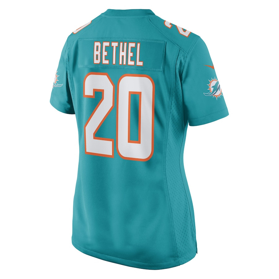 Justin Bethel #20 Miami Dolphins Game Jersey - Women's | Aqua - Image 3