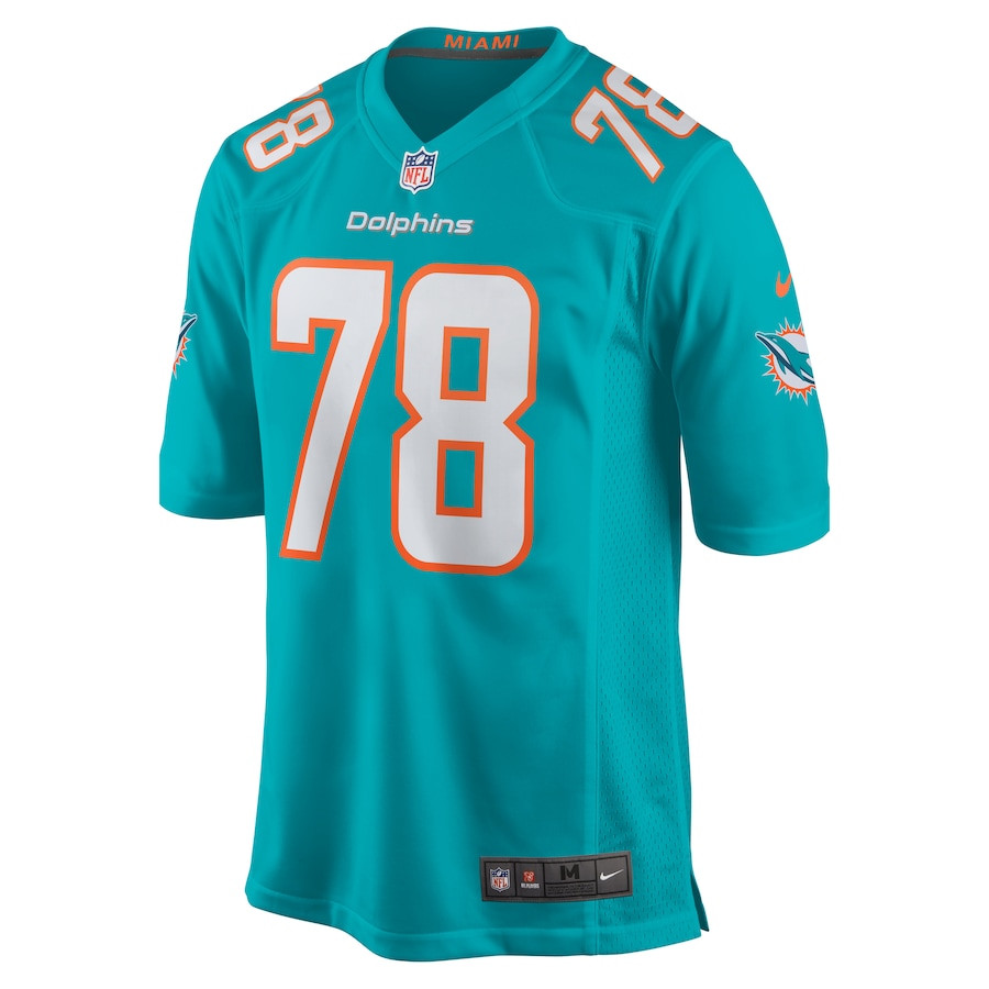 Alternative view of Justin Ellis #78 Miami Dolphins Game Jersey - Men's | Aqua