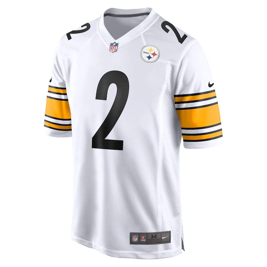 Alternative view of Justin Fields #2 Pittsburgh Steelers Game Jersey - Men's | White