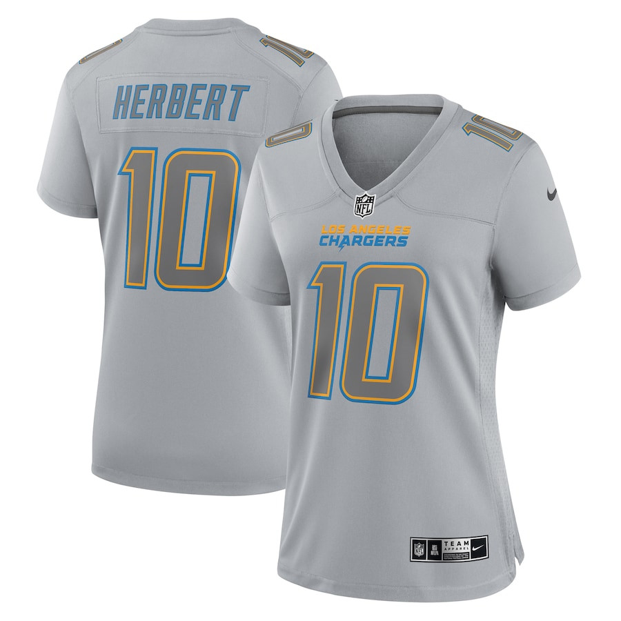 Justin Herbert #10 Los Angeles Chargers Game Jersey - Women's | Gray