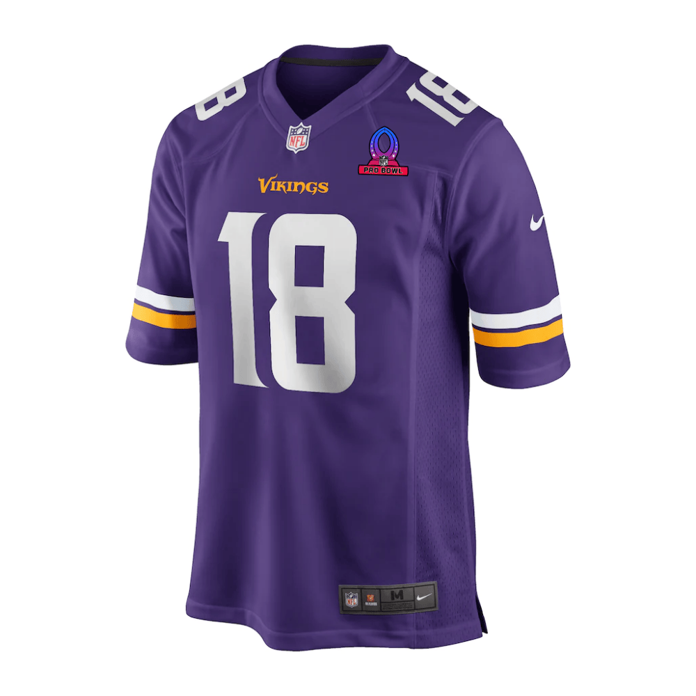 Alternative view of Justin Jefferson #18 Baltimore Ravens Game Jersey - Men's | Purple
