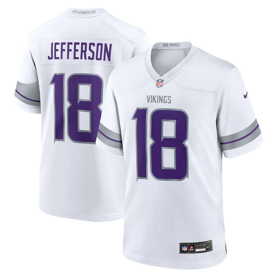 Justin Jefferson #18 Minnesota Vikings Alternate Game Jersey - Men's | White
