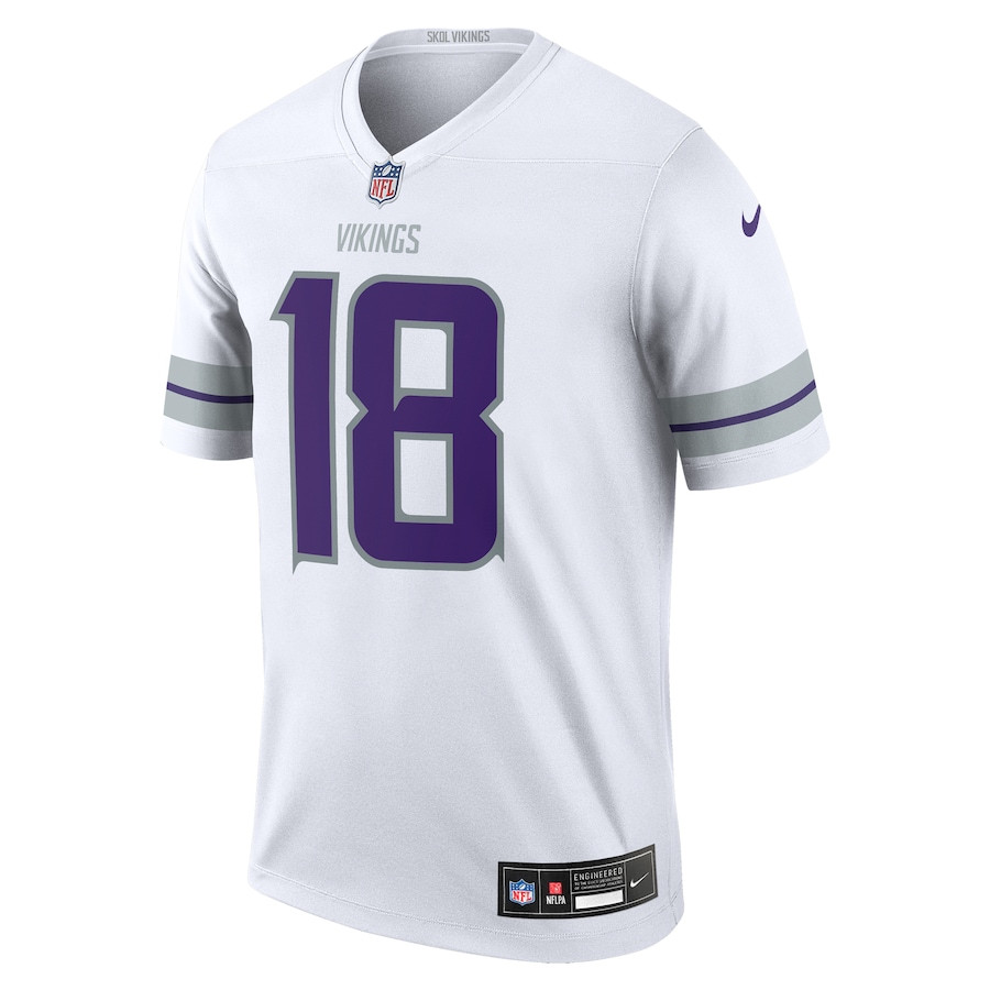 Alternative view of Justin Jefferson #18 Minnesota Vikings Alternate Legend Jersey - Men's | White
