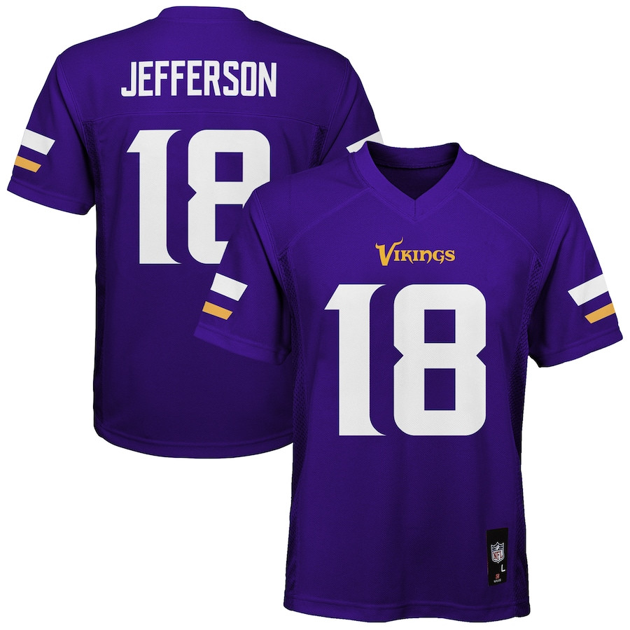 Justin Jefferson #18 Minnesota Vikings Game Jersey - Youth | Purple