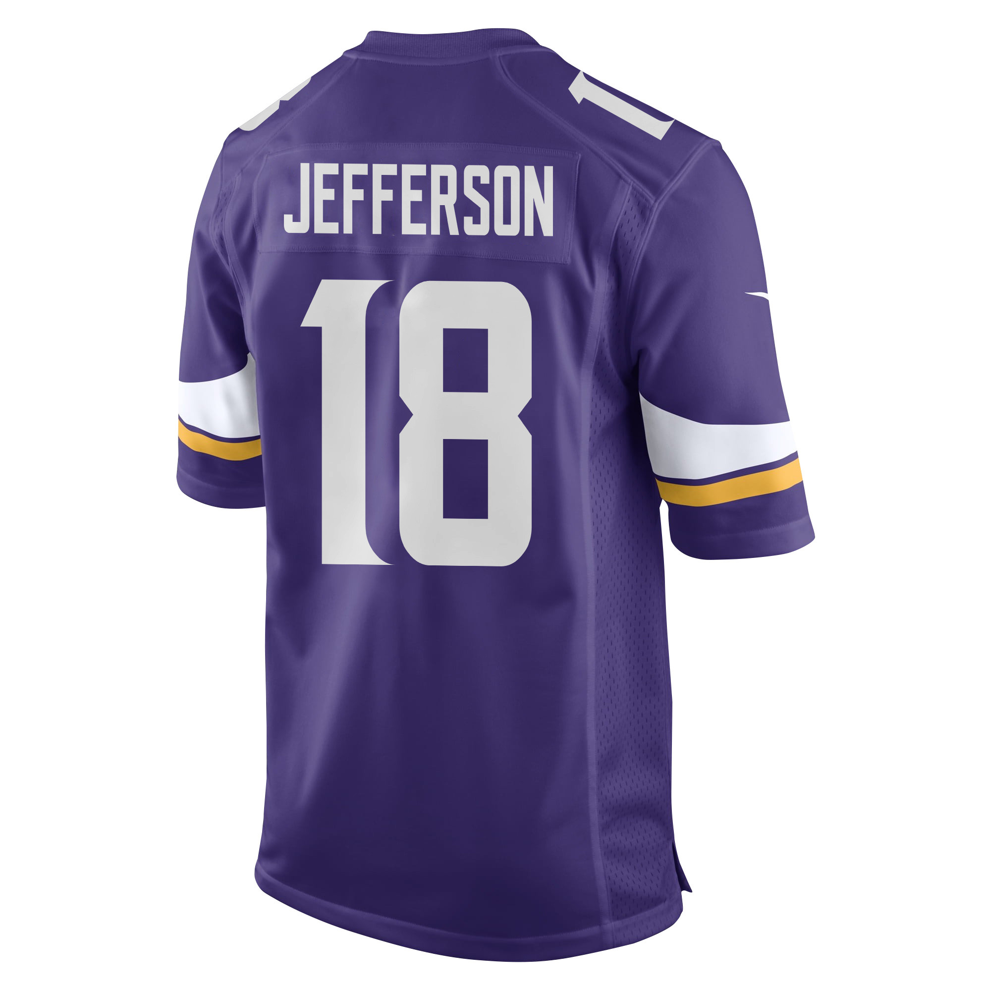 Alternative view of Justin Jefferson #18 Minnesota Vikings Super Bowl LIX Game Jersey - Men's | Purple