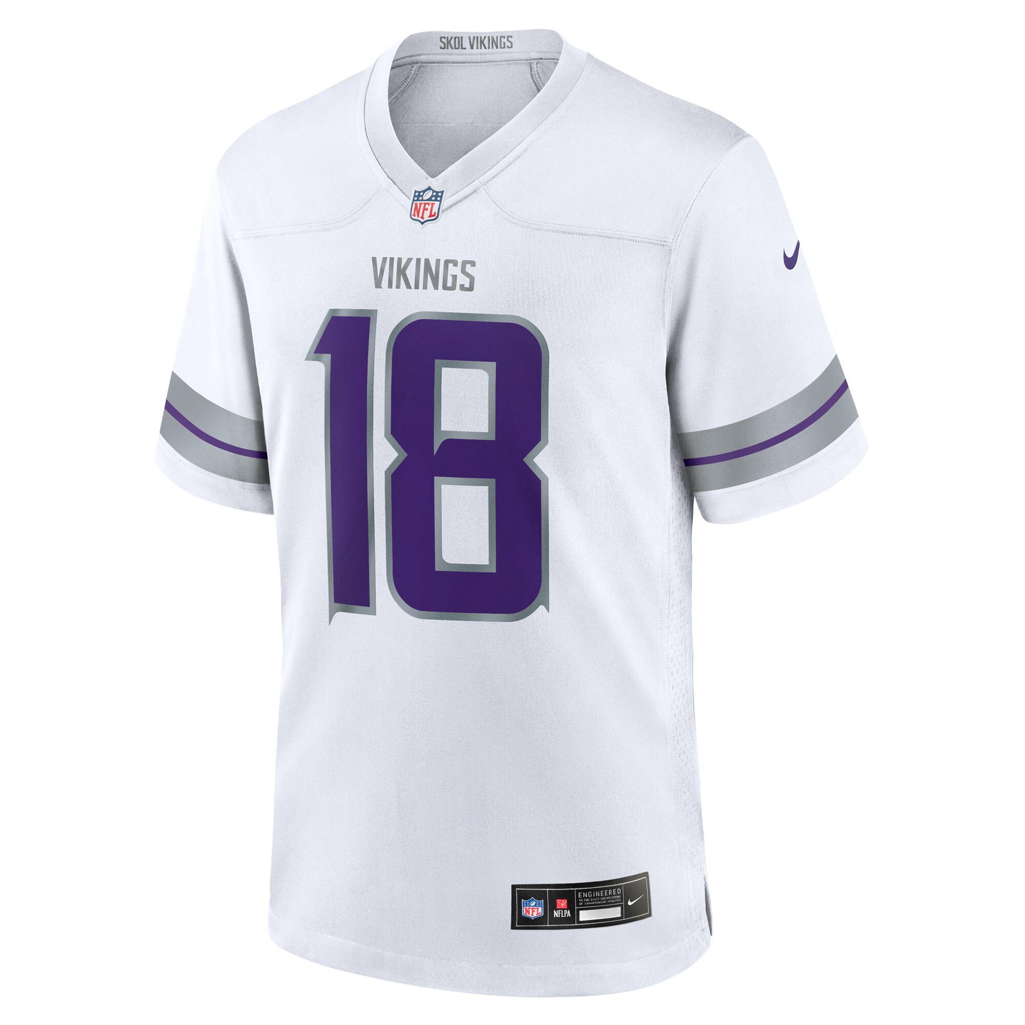 Alternative view of Justin Jefferson Minnesota Vikings Alternate Game Jersey - Men's
