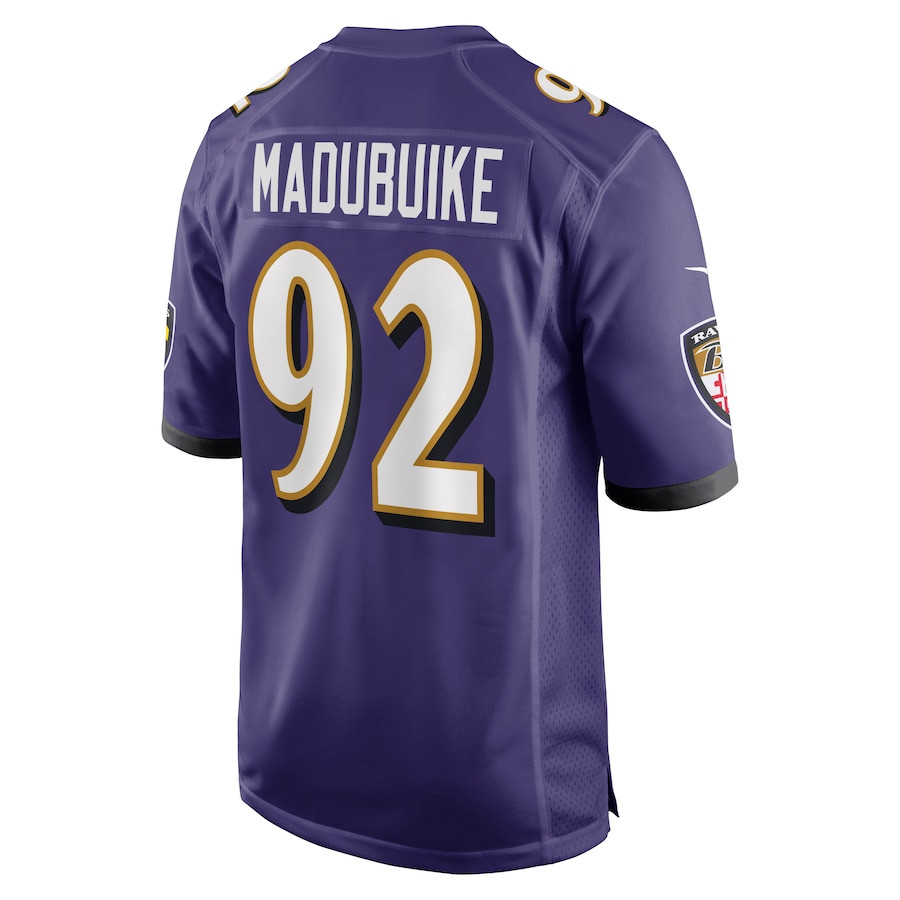 Justin Madubuike #92 Baltimore Ravens Game Jersey - Men's | Purple - Image 3