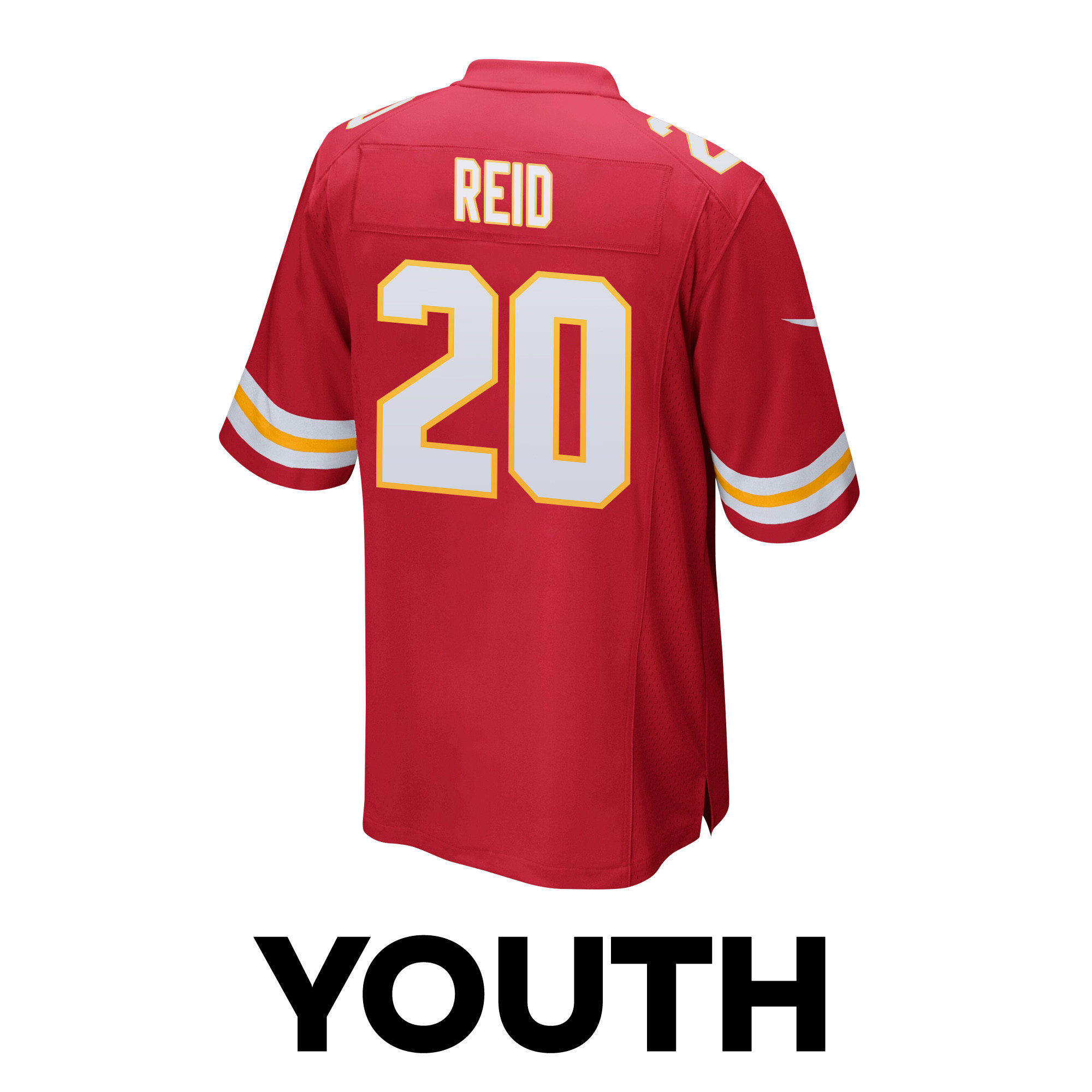 Justin Reid #20 Kansas City Chiefs Super Bowl LVIII Patch Game Jersey - Youth | Red - Image 3